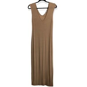 T Alexander Wang beige knit shirt style maxi dress